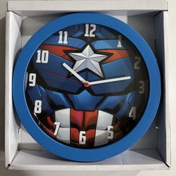 Marvel Avengers Captain America Plastic Wall Clock 10” X 10” New Bioworld 