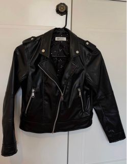 H&M Black Faux Leather Moto Jacket