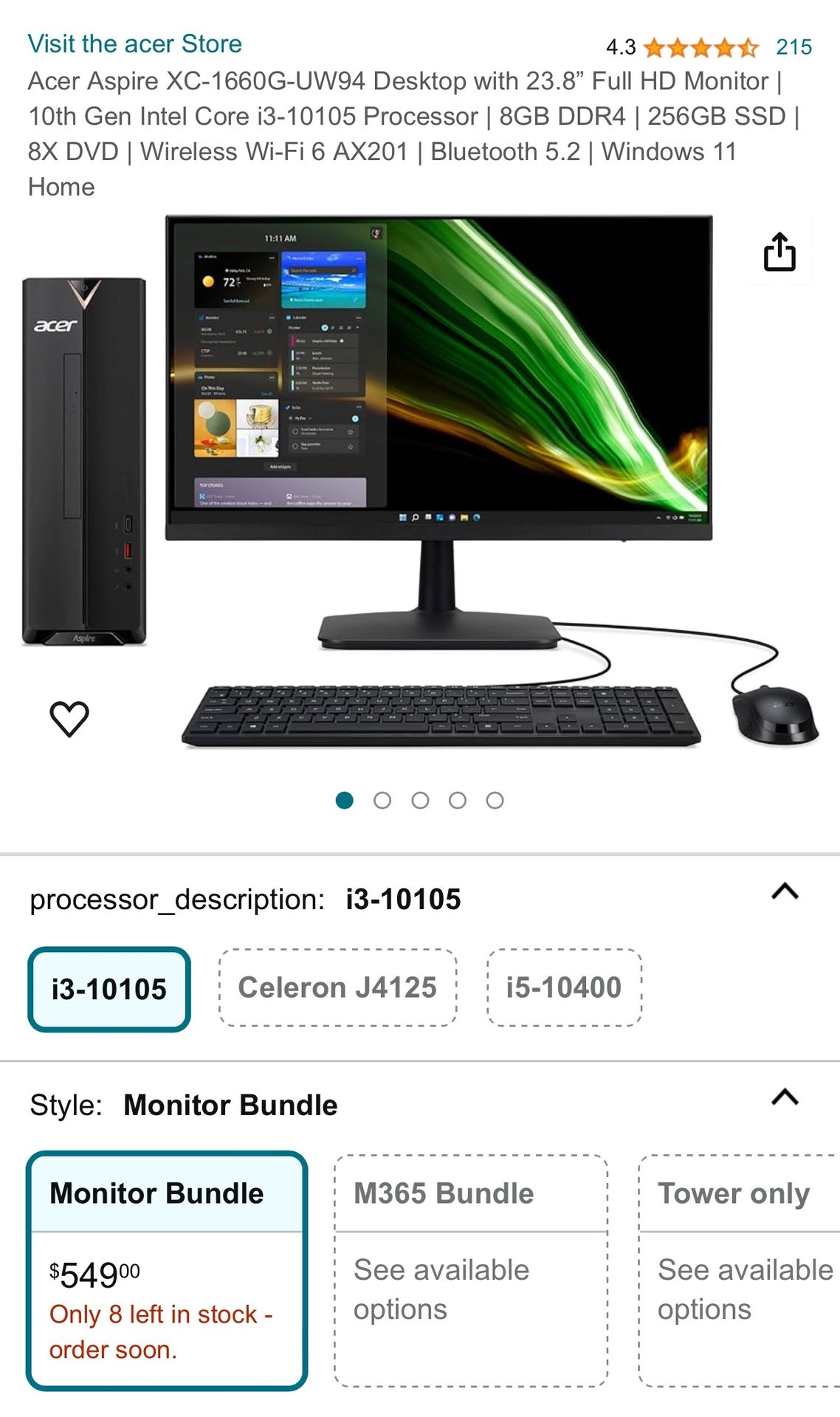 Aspire All In One Desktop Bundle 