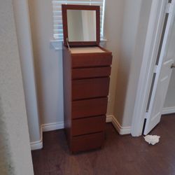 Jewelry Stand W/ Fold Down Mirror