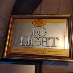 1970'S I.C. LIGHT LIGHT UP MIRROR SIGN 