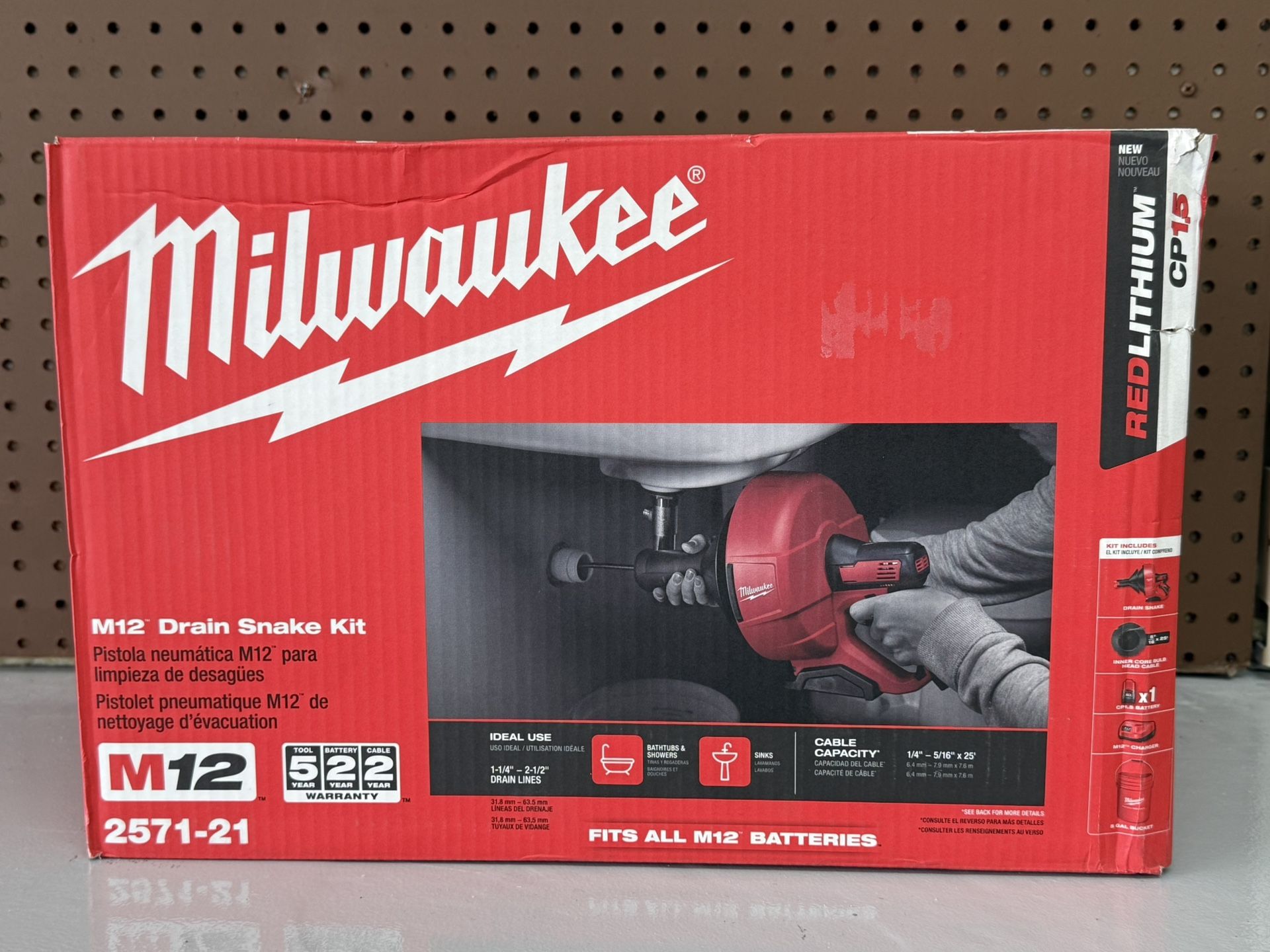 NEW! Milwaukee 2571-21 M12 Drain Snake Auger Kit