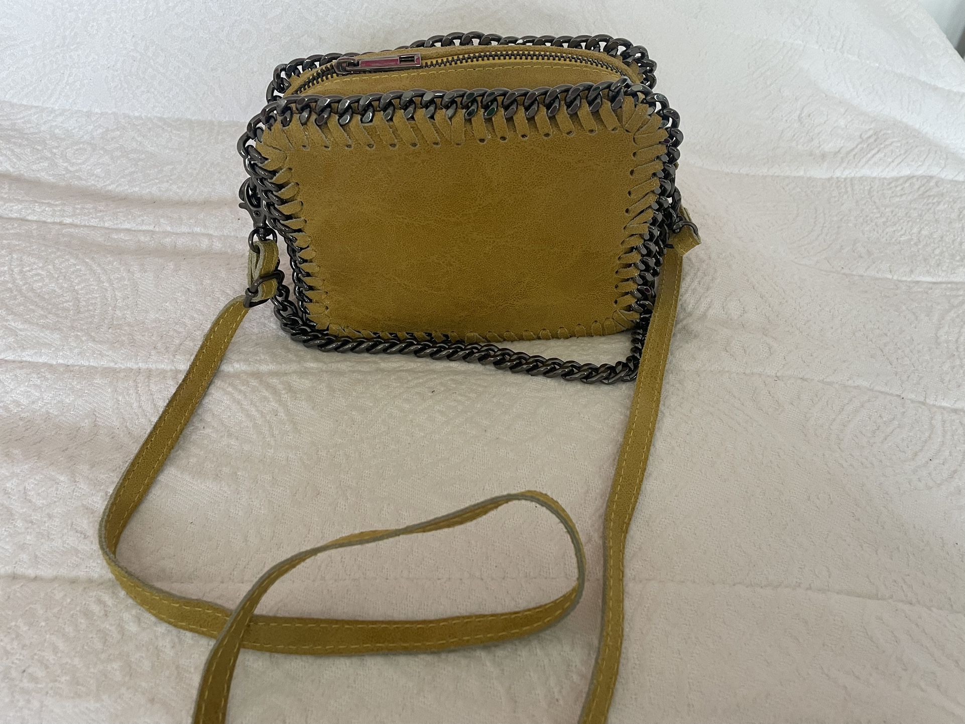 Yellow Leather Bag / Purse 