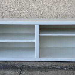White TV Stand / Storage Cabinet – Adjustable Shelves – Modern, Sturdy, Clean