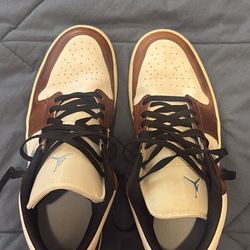 custom mocha jordan 1 lows- size 13