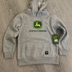 John Deere Boys Graphic Fleece Long Sleeve Hoodie, Size Small 6/7