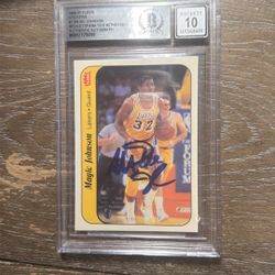 Magic Johnson Fleer 1986 Autograph 10