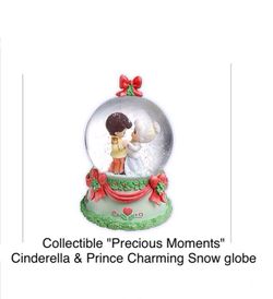 "Precious Moments" Cinderella & Prince Charming Snow Globe