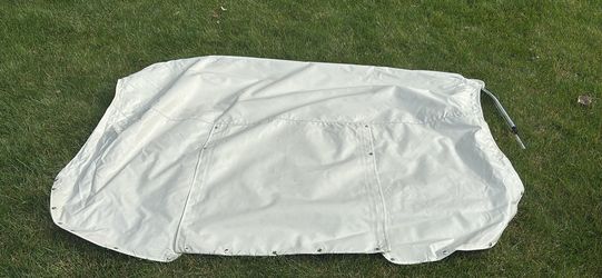 White Vinyl Boat Bimini Top