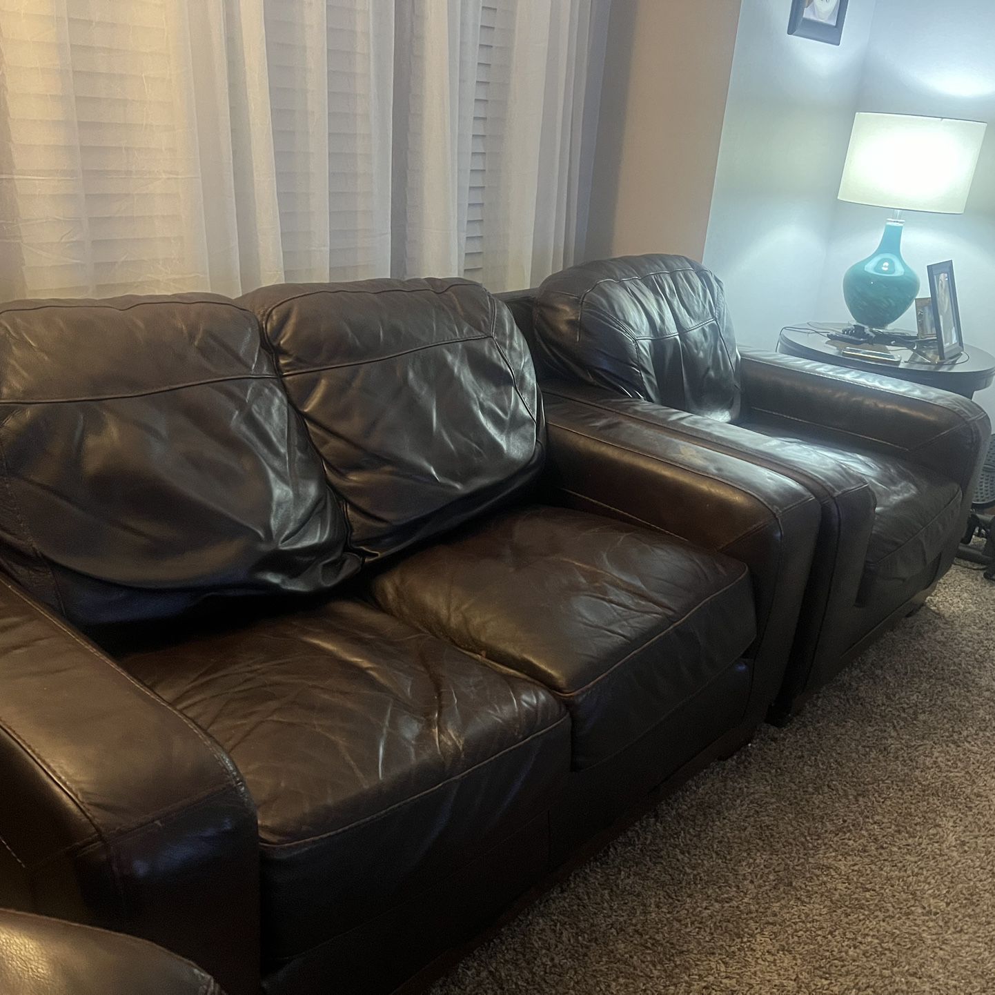 3 Piece Living Room Set Leather $600 OBO 