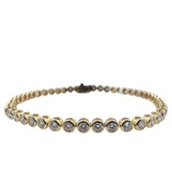 14k Yellow Gold Tennis Bracelet with Lab Grown Diamonds 2.80 Carat Size 6.75". (New)