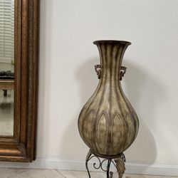 Iron Amphora Vase With Stand 