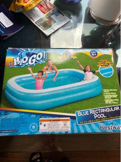 Blue rectangular pool