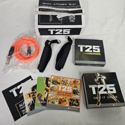 NEW OPEN BOX Beachbody Focus T25 Get It Done Set ALPHA + BETA Workout w/ Bands