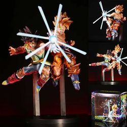 The figure set shown is the Dragon Ball Super: Father-Son (Oyako) Kamehameha Set featuring Super Saiyan Son Goku and his father, Bardock. 