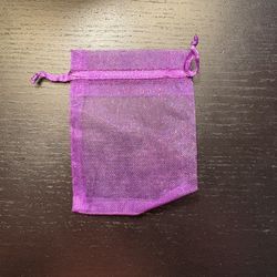 Purple Mesh Drawstring Bag