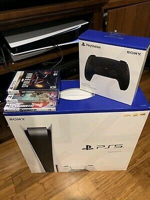 Sony PS5 Blu-Ray Edition Console - White -Disc Version Bundle