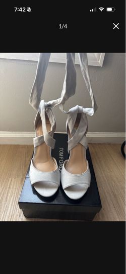 Lace suede block heels