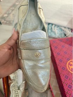 gold plated tory burch shoes size 8
