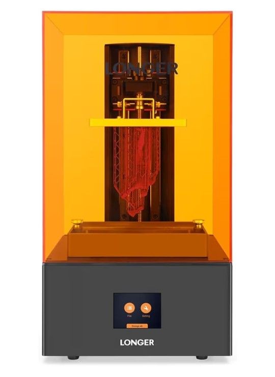 3D Printer Resin 3D Printer Orange 4K 3D Printer Photo Polymerization 3D Printer Monochrome 5.5 Inch 4K Display Parallel LED Lighting Large Print Size