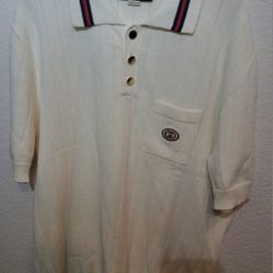 Authentic Gucci 100% Cotton Lace Knit Mens Polo T-Shirt XL
