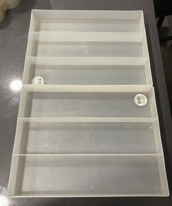 2 plastic drawer organizers 3 compartments each