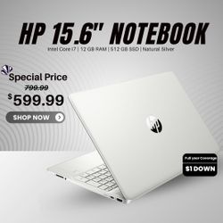 💻 HP 15.6” Core i7 Laptop – Now $599 or $1 Down! Save $200 + 1-Year Warranty 🔥