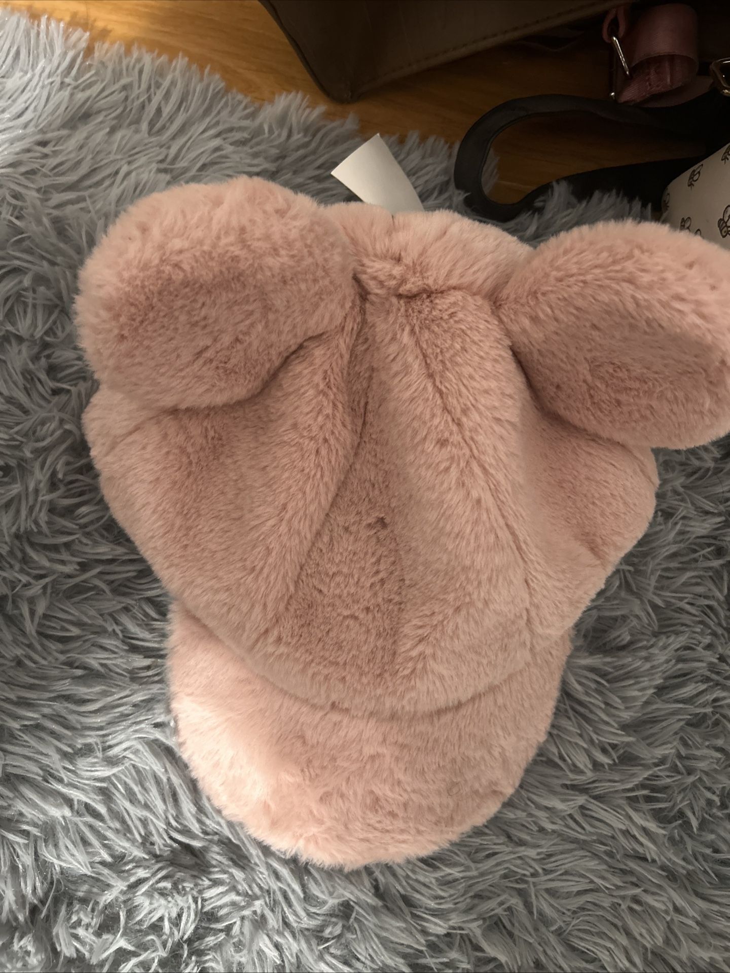 Tokyo Disney Resort Mickey Fluffy Cap Hat Pink