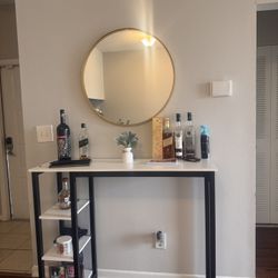 Bar Table, Chairs And Mirror