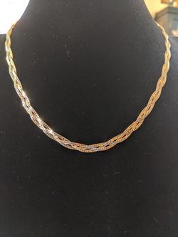 $12. Vintage Monet gold-plated braided chain. 17 in.