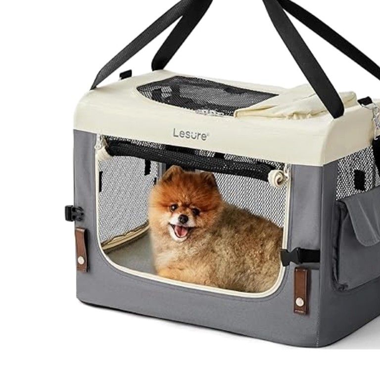 Lesure Collapsible Travel Dog Crate Small Dogs – Portable Soft-Sided Pet Carrier