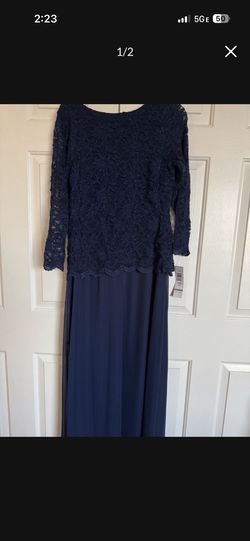 Beautiful Long Formal Navy Blue Dress Size 12