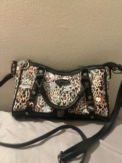 Ed Hardy Leopard Print Tattoo Handbag