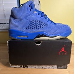 Jordan 5 Retro Blue Suede Size 10