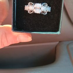 White Opal Ring 