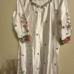 indian / Pakistani White & Multi color Suit