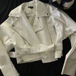 Croc White Leather Jacket (like New) 