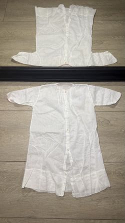 Antique Kids / Toddlers 1960s White & Pink Ribbed Night Gown