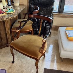 hand carved wood chairs 