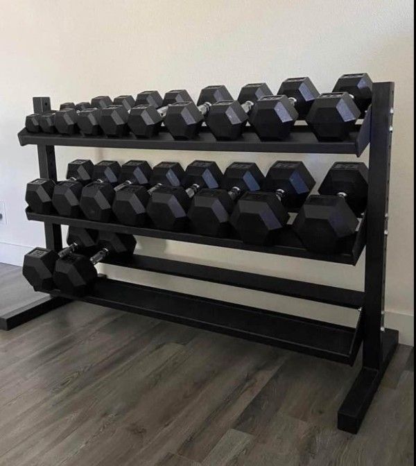 5-50Lb Rubber Dumbbell Sets + Availavle