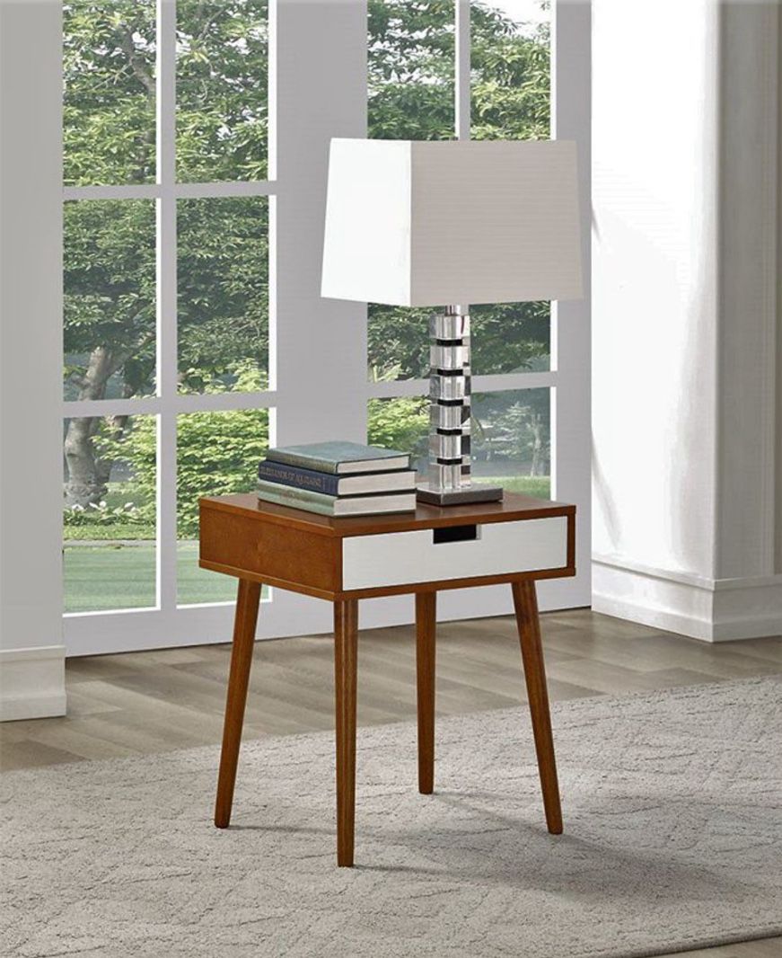 2 Nightstands Wood Walnut Color