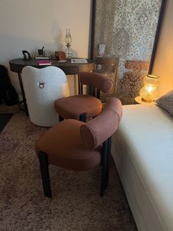 Set of 2 Terracotta Accent / Dining Chairs