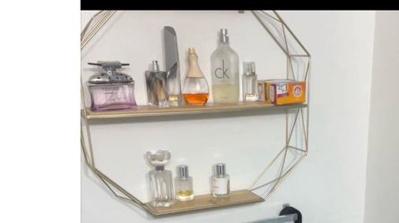 Gold Geometric Hexagonal Wall Shelf