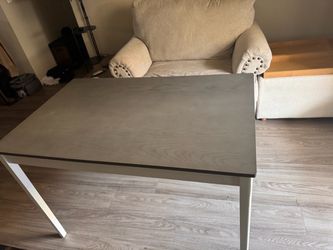 Dinning Table with Gray Top and White Legs