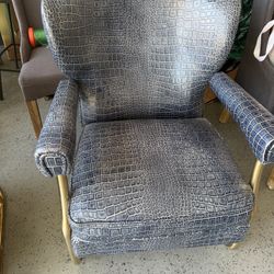 Blue Accent Leather Chairs 