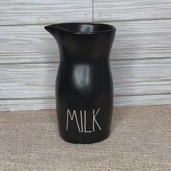 Rae Dunn Black Matte Milk Carafe Pitcher Farmhouse Milk Jug 