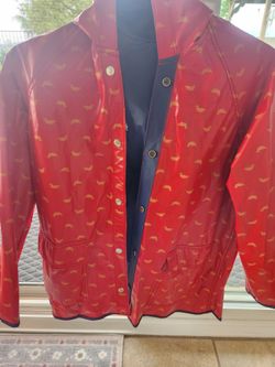 Red Rain Jacket with Duck Print