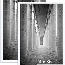 24x36 Poster Frame White 2 Pack, Poster Frames 24 x 36 inches or 24x36 Picture Frames with HD Plexiglass for Horizontal or Vertical Wall Mounting, Dur