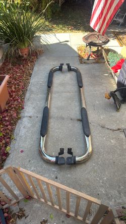 **Toyota** 80” Chrome Side Rails W/Stepping Pads (Bolts & Washers Included)