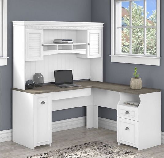 L-shaped Desk With Hutch 